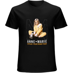 Anne Marie Speak Your Mind Tour Unisex T-Shirts Graphic Print Mens Black Tee Shirt Anne Marie Speak Your Mind Tour Unisex T-Shirts Graphic Print Mens Black Tee Shirt