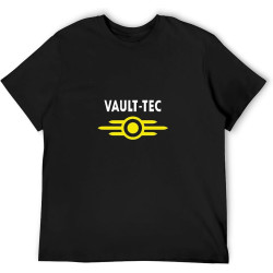 Vault-Tec Unisex T-Shirts Graphic Print Mens Black Tee Shirt Vault-Tec Unisex T-Shirts Graphic Print Mens Black Tee Shirt
