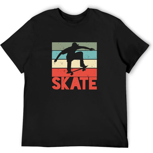 Skate Skateboarding Vintage Unisex T-Shirts Graphic Print Mens Black Tee Shirt Skate Skateboarding Vintage Unisex T-Shirts Graphic Print Mens Black Tee Shirt