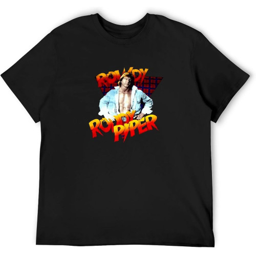 Rowdy Roddy Piper Retro Wrestling Unisex T-Shirts Graphic Print Mens Black Tee Shirt