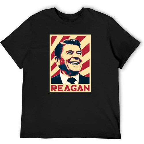 Ronald Reagan Retro Propaganda Unisex T-Shirts Graphic Print Mens Black Tee Shirt Ronald Reagan Retro Propaganda Unisex T-Shirts Graphic Print Mens Black Tee Shirt