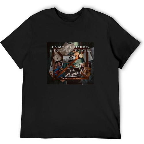 Emmylou Harris and Rodney Crowell The Traveling Kind Unisex T-Shirts Graphic Print Mens Black Tee Shirt Emmylou Harris and Rodney Crowell The Traveling Kind Unisex T-Shirts Graphic Print Mens Black Tee Shirt