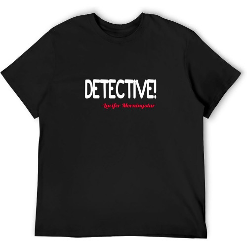 Detective Lucifer Morningstar Slogan Unisex T-Shirts Graphic Print Mens Black Tee Shirt Detective Lucifer Morningstar Slogan Unisex T-Shirts Graphic Print Mens Black Tee Shirt
