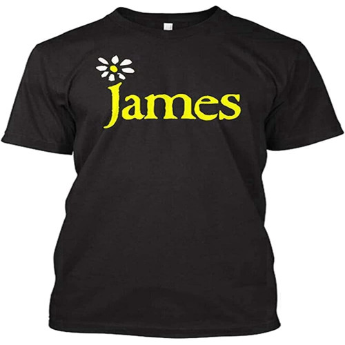 Men's James Band Logo Men T Shirt Unisex Indie Music UK British Sit Down Madchester Black Men's James Band Logo Men T Shirt Unisex Indie Music UK British Sit Down Madchester Black