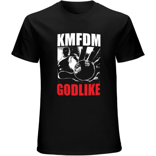 Over KMFDM Men's Godlike Men T Shirt Black Men Printed Casual Tee Shirts Over KMFDM Men's Godlike Men T Shirt Black Men Printed Casual Tee Shirts