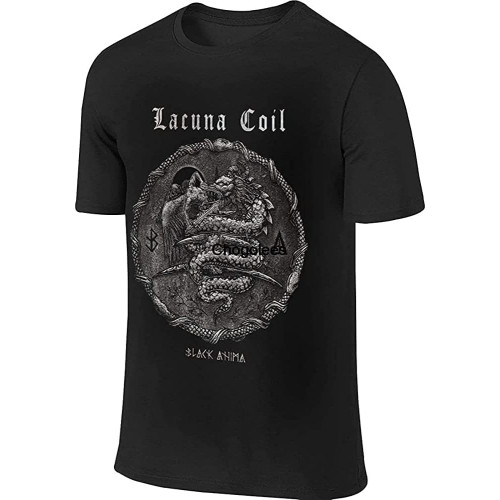 Mens Short Sleeve Lacuna Coil Black Anima Men T Shirt Black Mens Short Sleeve Lacuna Coil Black Anima Men T Shirt Black