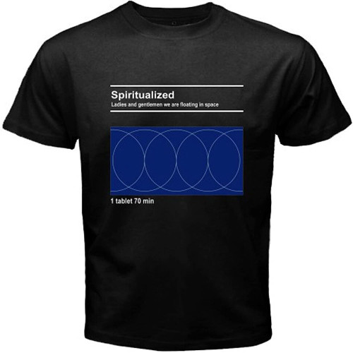 SPIRITUALIZED Men's Black Men T Shirt Black SPIRITUALIZED Men's Black Men T Shirt Black