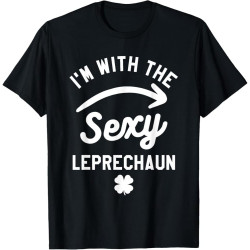 I'm with The Cotton Men Leprechaun St. Patrick's Day Clover T-Shirt