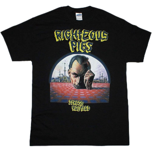 Righteous Pigs Stress Related Death Grindcore Napalm Death T-Shirt T-Shirt Graphic Unisex Tee Shirt Black
