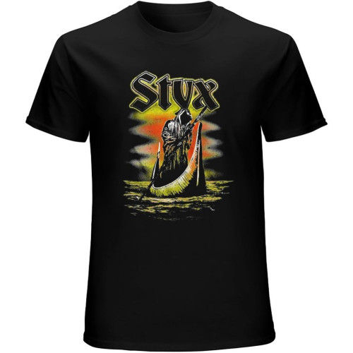 Styx Ferryman Grim Reaper Tour Men's Rock Band Album Concert Merch Top Top Sweatshirt Short Sleeve Black Styx Ferryman Grim Reaper Tour Men's Rock Band Album Concert Merch Top Top Sweatshirt Short Sleeve Black