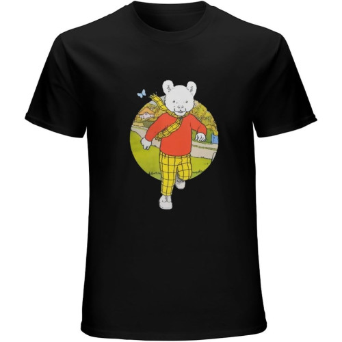 T s for Men Rupert Bear Casual Cotton Shirt Crewneck Short Sleeve Top Sweatshirt Short Sleeve Black T s for Men Rupert Bear Casual Cotton Shirt Crewneck Short Sleeve Top Sweatshirt Short Sleeve Black