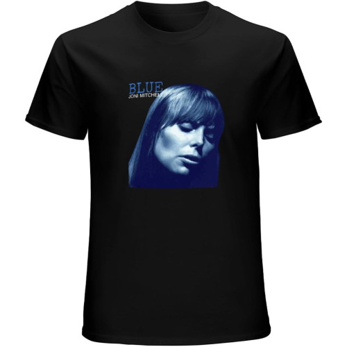Joni Mitchell Blue Canadian Singer Songwriter Top Sweatshirt Short Sleeve Black