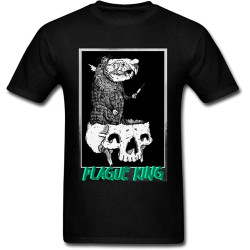 Plague King T Shirt Skull T-Shirts Men Strange Tops 100% Cotton Tee Clothes Cartoon PrintTop Sweatshirt Short Sleeve Black