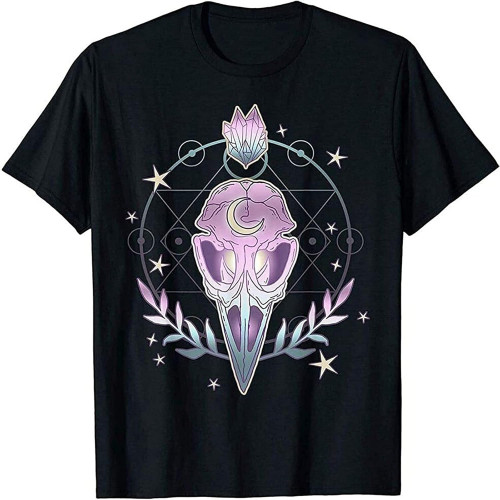 Pastel Goth Creepy Bird Skull - Moon Crystals Aesthetic Gift T-Shirt Funny GiftTop Sweatshirt Short Sleeve Black Pastel Goth Creepy Bird Skull - Moon Crystals Aesthetic Gift T-Shirt Funny GiftTop Sweatshirt Short Sleeve Black
