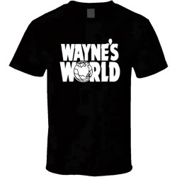 Wayne' World 90' Costume Party Shirt Black White Tshirt Men' Wayne' World 90' Costume Party Shirt Black White Tshirt Men'