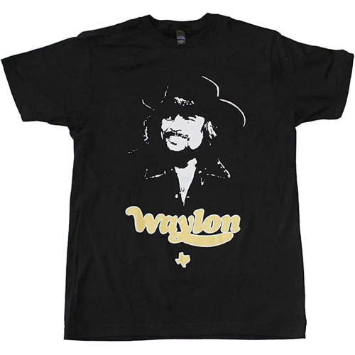 Waylon Jennings Texas T Shirt Casual Custom Short Sleeve Cotton Black Waylon Jennings Texas T Shirt Casual Custom Short Sleeve Cotton Black
