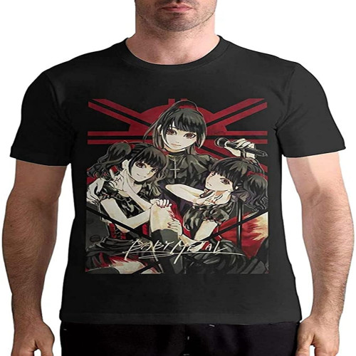 Babymetal T Shirt Men's Cotton Short Sleeve T Shirt Fashion Round Neck Tees Black Babymetal T Shirt Men's Cotton Short Sleeve T Shirt Fashion Round Neck Tees Black