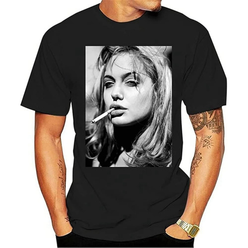 Man Clothing Discount T Shirt Angelina Jolie Brad Pitt Fight Club DVD Punk Ciggy Men's T-Shirt Top Tee Black Man Clothing Discount T Shirt Angelina Jolie Brad Pitt Fight Club DVD Punk Ciggy Men's T-Shirt Top Tee Black
