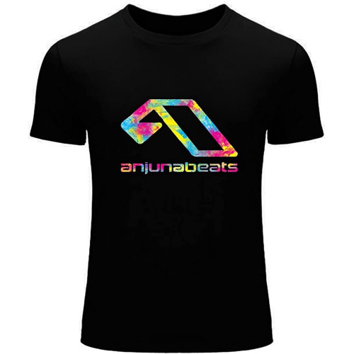 Men's Anjunabeats T Shirt Casual Custom Short Sleeve Cotton Black