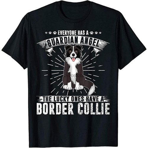 My Border Collie is A Guardian Angle Vintage T-Shirt Gift Mens Tee