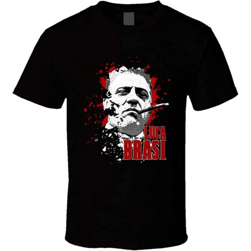 Luca Brasi Godfather Corleone Gangster Black T Shirt Mens Tee