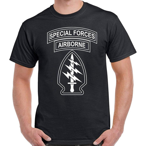 Special Forces Airborne T-Shirt Graphic Top Printed Shirt Short-Sleeve Tee Mens