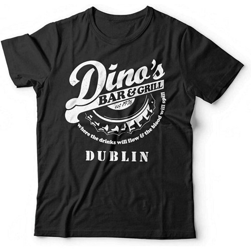 Dino's Bar and Grill Tshirt Unisex - Lizzy Rock Lynott Rock Short-Sleeved Shirt Top Mens Tee Dino's Bar and Grill Tshirt Unisex - Lizzy Rock Lynott Rock Short-Sleeved Shirt Top Mens Tee