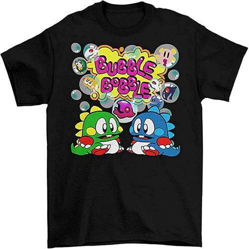 Men's Bubble Bobble T-Shirt Unisex Adult Cotton Funny NES Retro 90'S 8-Bit