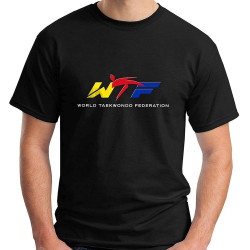 WTF World Taekwondo Federation Symbol Short Sleeve Black Men's T-Shirt WTF World Taekwondo Federation Symbol Short Sleeve Black Men's T-Shirt