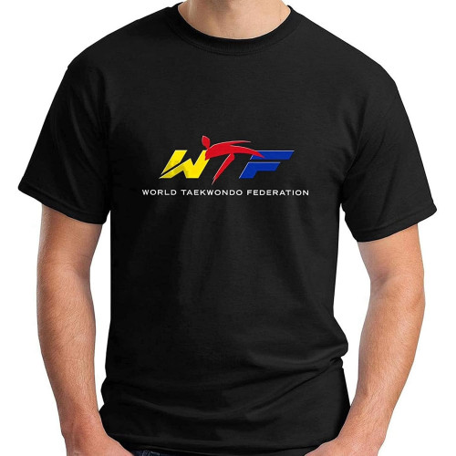 WTF World Taekwondo Federation Symbol Short Sleeve Black Men's T-Shirt WTF World Taekwondo Federation Symbol Short Sleeve Black Men's T-Shirt