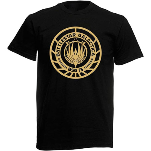 Battlestar Galactica Bsg 75 T Shirt Graphic Top Printed Shirt Short-Sleeve Tee Mens Battlestar Galactica Bsg 75 T Shirt Graphic Top Printed Shirt Short-Sleeve Tee Mens