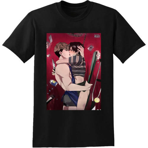 Killing Stalking T-Shirt Short Sleeved Cotton Tee Top Sangwoo Yoonbum Bum Manga T-Shirt Killing Stalking T-Shirt Short Sleeved Cotton Tee Top Sangwoo Yoonbum Bum Manga T-Shirt