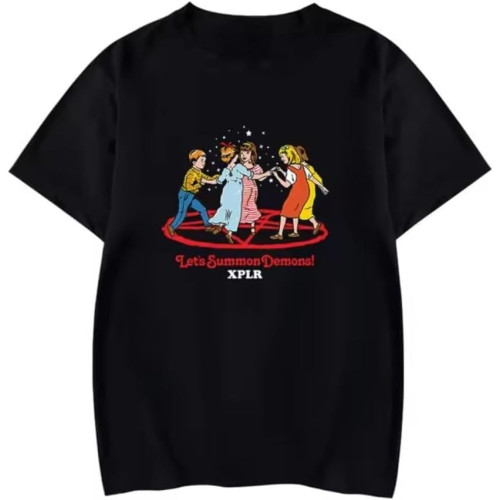 XPLR Let's Summon Demons! Merch Sam and Colby T-Shirts Print Tee Unisex Fashion Funny Casual Short Sleeve Streetwear Tee.jpg Black XPLR Let's Summon Demons! Merch Sam and Colby T-Shirts Print Tee Unisex Fashion Funny Casual Short Sleeve Streetwear Tee.jpg Black