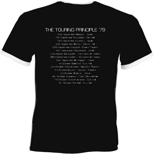 Gary Numan (Tubeway Army) Touring Principle 79 Retro Ringer Tour T-Shirt - New Large Black Gary Numan (Tubeway Army) Touring Principle 79 Retro Ringer Tour T-Shirt - New Large Black