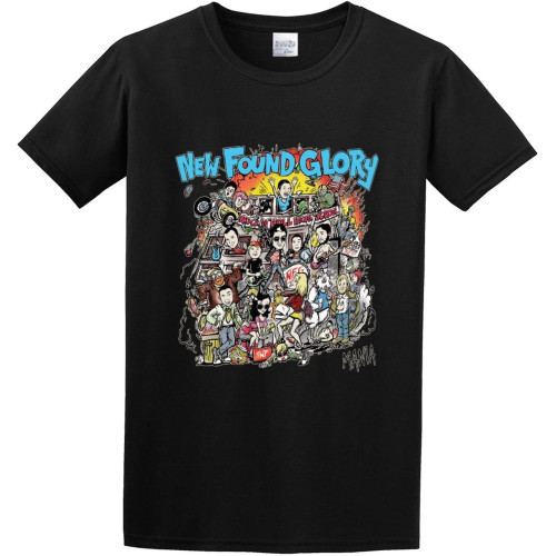 New Found Glory Mania Mens T-Shirt Printed Graphic Top Unisex Black Tee