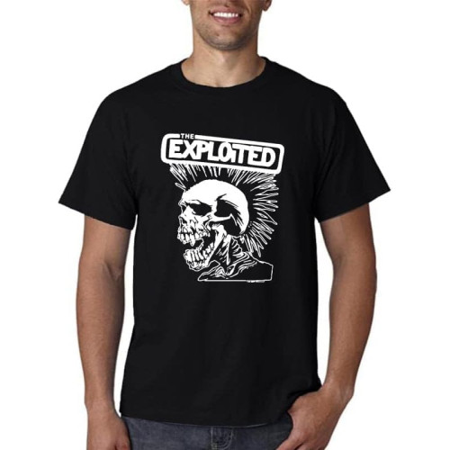 Novelty Punk Skull T-Shirt Exploited Printed Mens Short Sleeve T Shirts Novelty Punk Skull T-Shirt Exploited Printed Mens Short Sleeve T Shirts