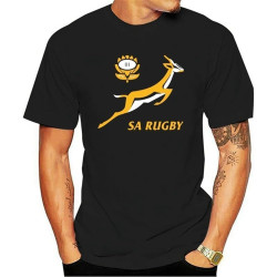 Men Short Sleeve Tshirt Springbok Rugby South Africa T Shirt M Black 3XL Men Short Sleeve Tshirt Springbok Rugby South Africa T Shirt M Black 3XL