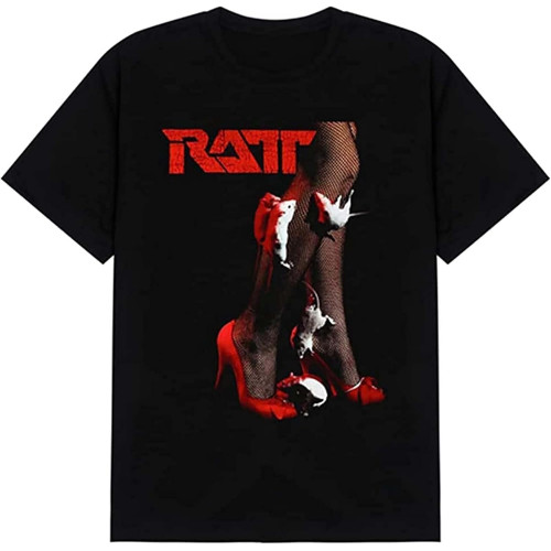 RATT Band RATT EP Mic Men Black Cotton T-Shirt