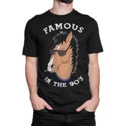 BoJack Horseman Cool T-ShirtFamous in The 90'S Tee Black BoJack Horseman Cool T-ShirtFamous in The 90'S Tee Black