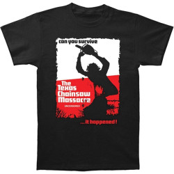 Men Cotton T Shirts Texas Chainsaw Massacre Mens Can You Survive Slim Fit T Shirt Black