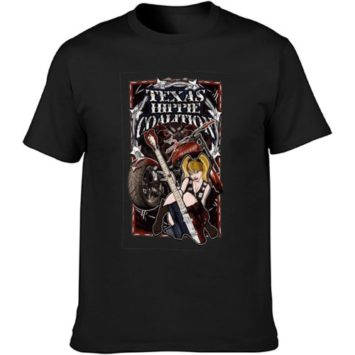 Texas Hippie Coalition THC Heavy Metal T-Shirt Black Graphic Unisex Tee Shirt Texas Hippie Coalition THC Heavy Metal T-Shirt Black Graphic Unisex Tee Shirt