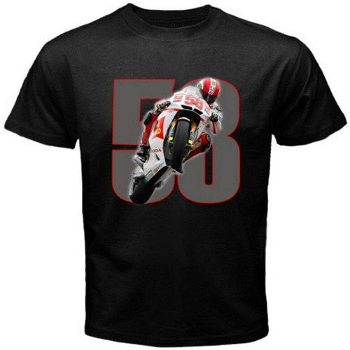 New RIP Marco Simoncelli Super Sic Moto GP Rider Men's T-Shirt Black