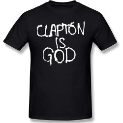 Clapton is God T-Shirt Black Shirt Men's Top Tee Clapton is God T-Shirt Black Shirt Men's Top Tee