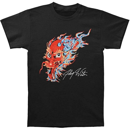 Hope Johnson Johnny Winter Men' Dragon T-Shirt Casual Unisex Black tee Hope Johnson Johnny Winter Men' Dragon T-Shirt Casual Unisex Black tee