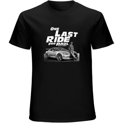 Fast and Furious 7 One Last Ride for Paul Walker T-Shirt Black Shirt Men's Top Tee Fast and Furious 7 One Last Ride for Paul Walker T-Shirt Black Shirt Men's Top Tee