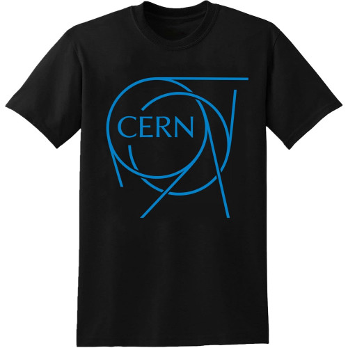 CERN European Nuclear Institute Symbol Casual T-Shirt Black Shirt Men's Top Tee