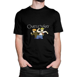 Castle in The Sky T-Shirt Black Shirt Men's Top Tee Castle in The Sky T-Shirt Black Shirt Men's Top Tee
