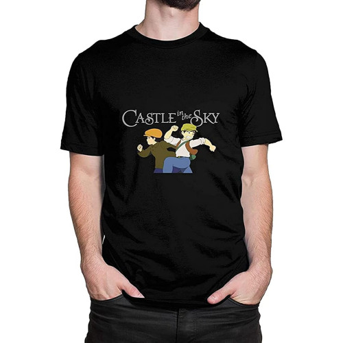 Castle in The Sky T-Shirt Black Shirt Men's Top Tee Castle in The Sky T-Shirt Black Shirt Men's Top Tee