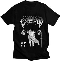 Chainsaw Leisure Manga AKI Hayakawa T-Shirt Black Shirt Men's Top Tee Chainsaw Leisure Manga AKI Hayakawa T-Shirt Black Shirt Men's Top Tee