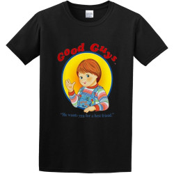 Chucky Good Guys Cartoon Cool Funny T-Shirt Black Shirt Men's Top Tee Chucky Good Guys Cartoon Cool Funny T-Shirt Black Shirt Men's Top Tee